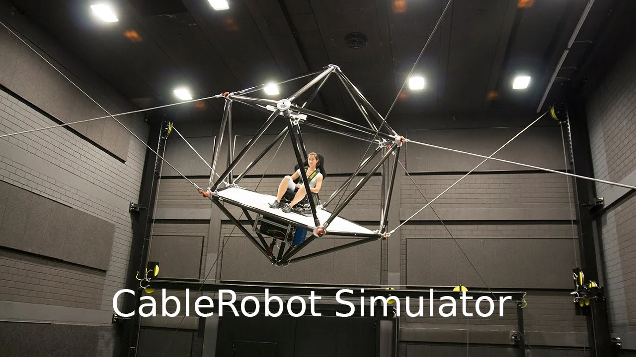 Seilroboter simuliert Bewegungen