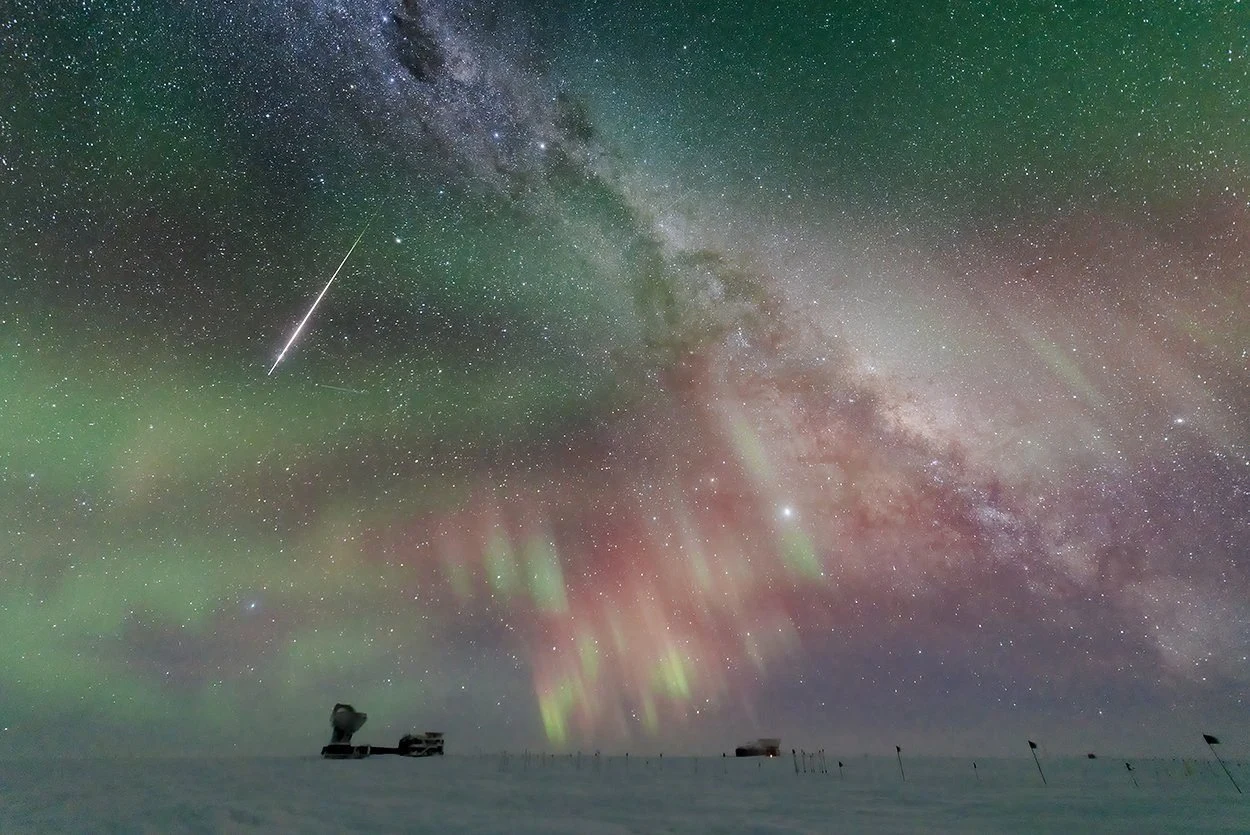 Aurora australis über dem Südpol