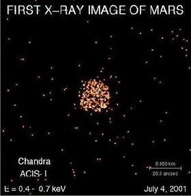 Auch der Planet Mars glimmt im Röntgenlicht