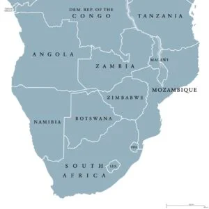 Karte des südlichen Afrika