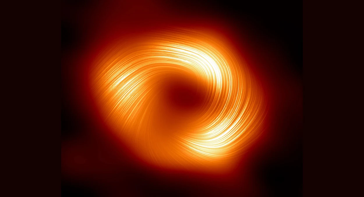 Magnetfelder am Schwarzen Loch sichtbar gemacht