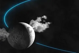 Kleinplanet speit Wasserdampf