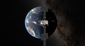 Naher Erdvorbeiflug der Jupiter-Raumsonde JUICE