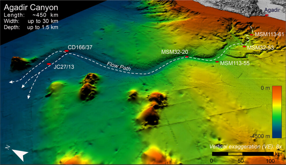 Huge underwater avalanche with small beginning