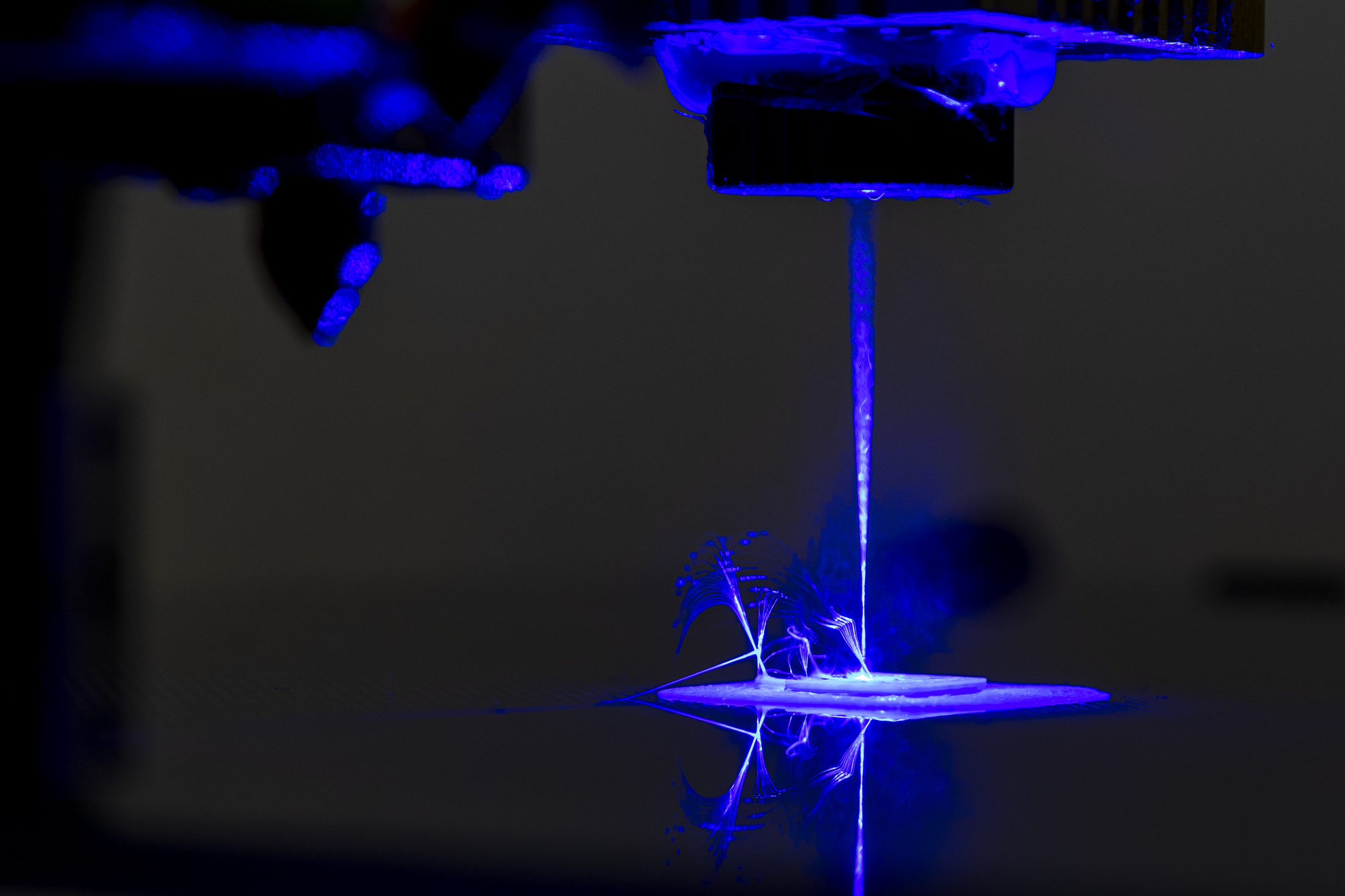 The new 3D printer with laser technology in action