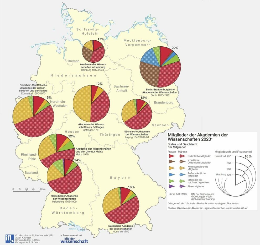 Deutschlandkarte Akademien der Wissenschaften 06/2021