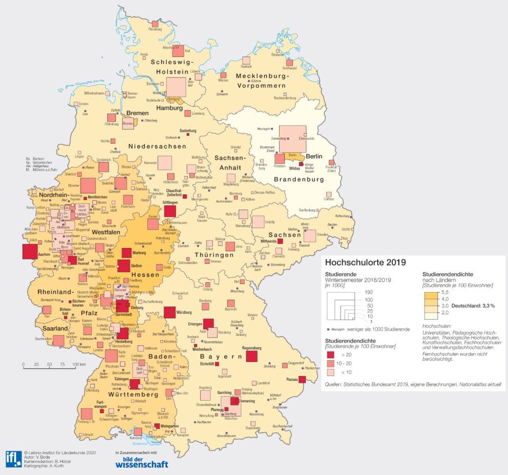 Karte Hochschulstandorte