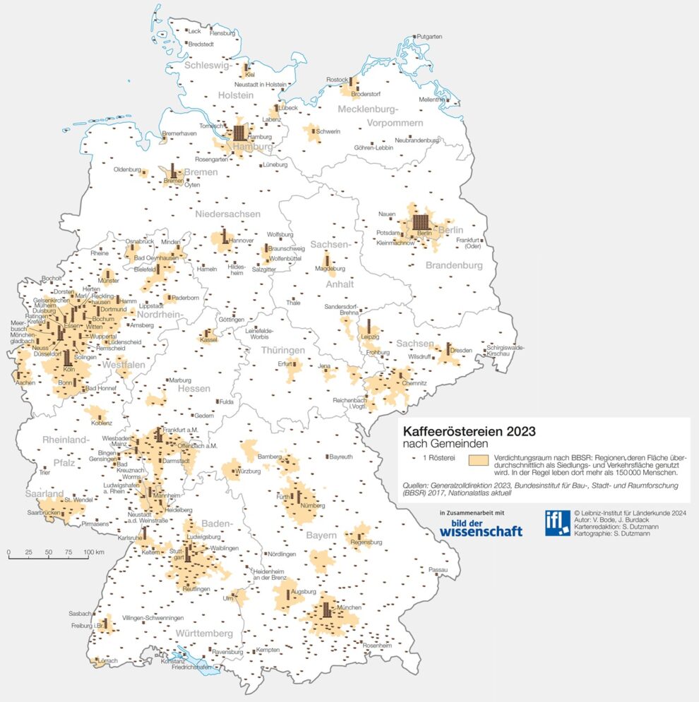 Deutschlandkarte Kaffeeröstereien 03/2024