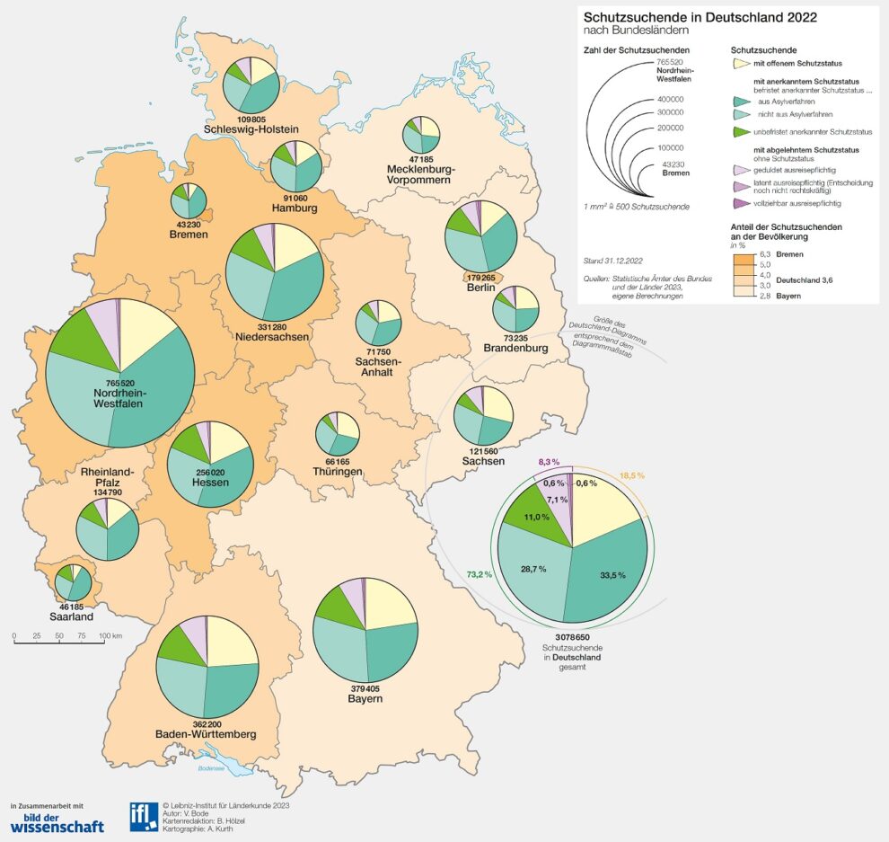 Deutschlandkarte Schutzsuchende 11/2023