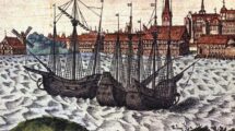 GIA4713339_The_port_of_Lubeck_after_the_Theatrum_Orbis_Terrarum_of_Braun_and_Hogenberg._17th_century.;_(add.info.:_The_port_of_Lubeck_after_the_Theatrum_Orbis_Terrarum_of_Braun_and_Hogenberg._17th_century.);_©_Giancarlo_Costa;__it_is_possible_that_some_works_by_this_artist_may_be_protected_by_third_party_rights_in_some_territories.