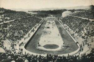 Le_stade_olympique_lors_des_premiers_Jeux_Olympiques,_à_Athènes_(Grèce)._En_Avril_1896.