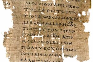 2E1WNXK_6710._Fragment_of_Histories_book_VIII_by_Herodotus._Ancient_Greek_2nd._C._papyrus.