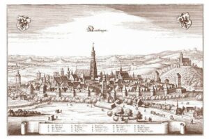 Aus_der_‘Topographia_Germaniae’_von_Matthäus_Merian_dem_Älteren._Das_16–bändige_Werk_erschien_zwischen_1642_und_1654_in_Frankfurt_a._M._und_wurde_nach_seinem_Tod_(1650)_von_seinem_Sohn_Matthäus_Merian_dem_Jüngeren_fortgeführt.
Matthäus_Merian_d._Ä._(1593–1650)