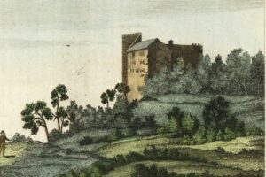 View_of_Habsburg_Castle,_medieval_fortress_in_Habsburg,_Switzerland,_1800s._Veduta_del_Castello_Habsbourg._Handcoloured_copperplate_engraving_by_Migliavacca_from_Giulio_Ferrario’s_Costumes_Ancient_and_Modern_of_the_Peoples_of_the_World,_Il_Costume_Antico_