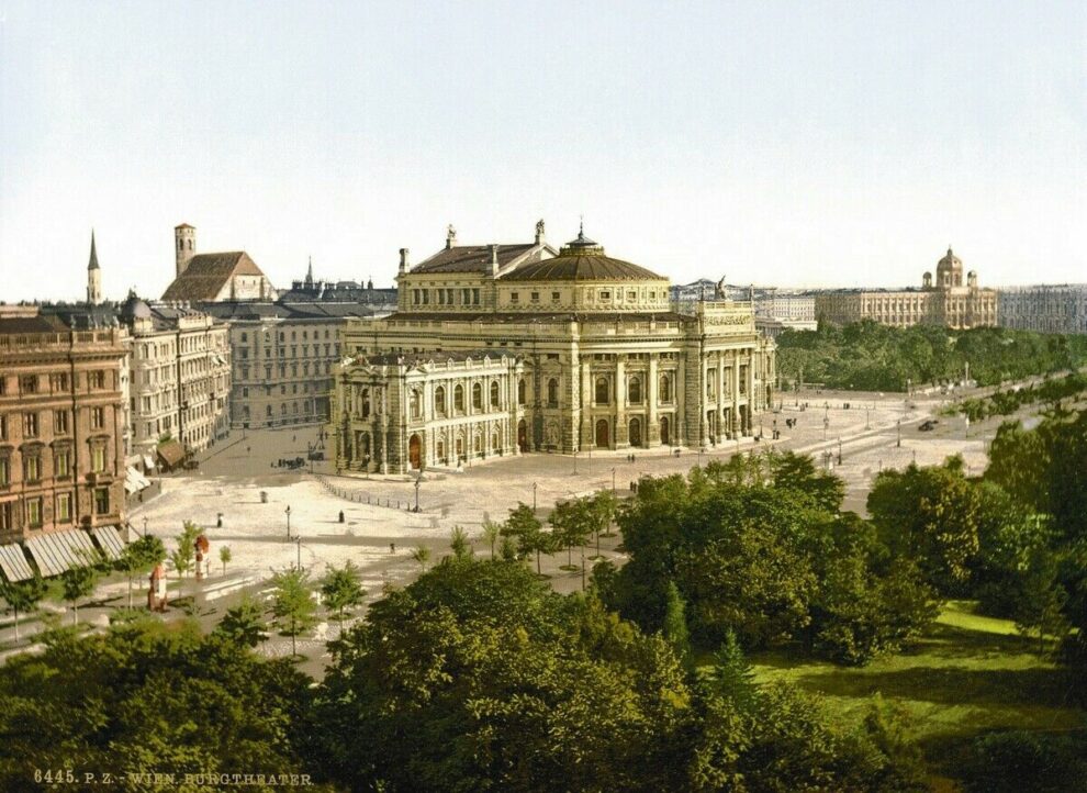 Wien,_Burgtheater_am_heutigen_Dr.-Karl_Lueger_Ring,_kolorietes_Foto_um_1900