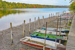 Straussee in Brandenburg bei Niedrigwasser